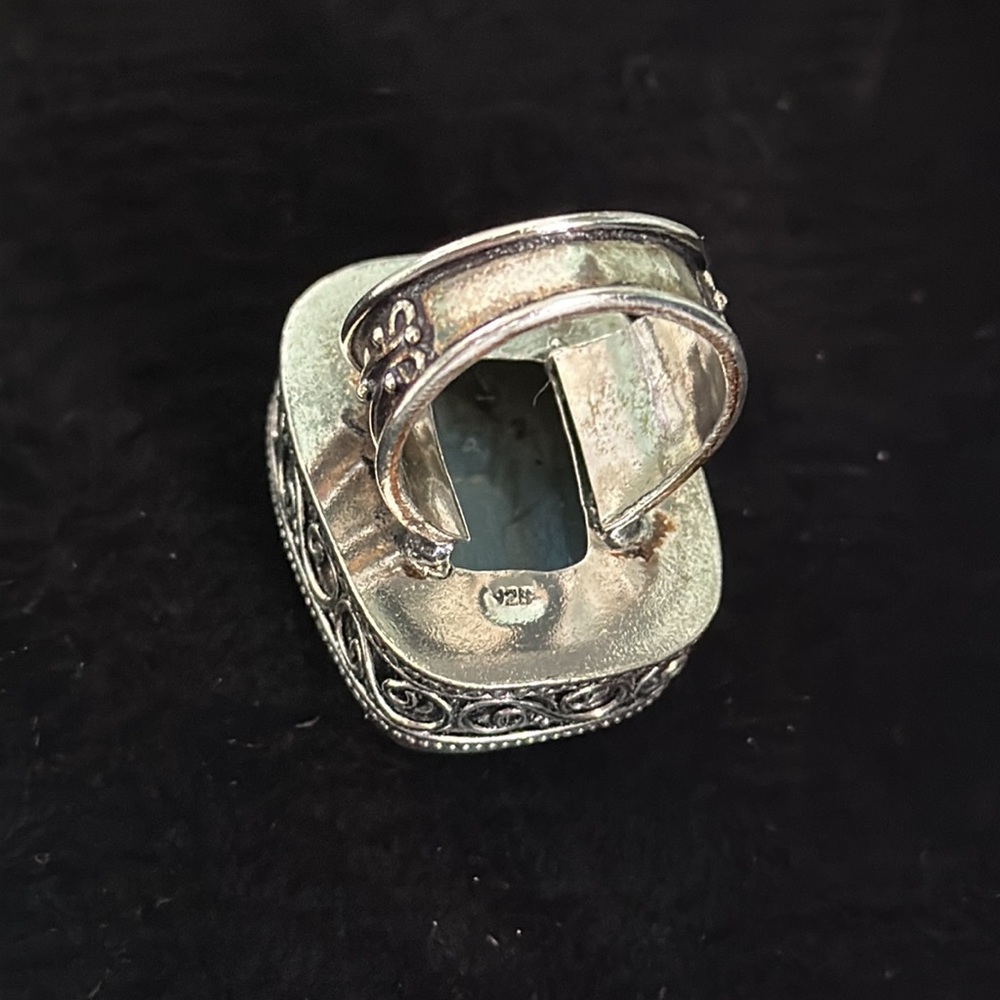 Labradorite Ornate Rectangular Ring - image 4